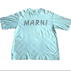 Marni Sky Blue Short Sleeve Tee